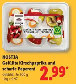 Lidl NOSTJA Gefüllte Kirschpaprika und scharfe Peperoni Angebot