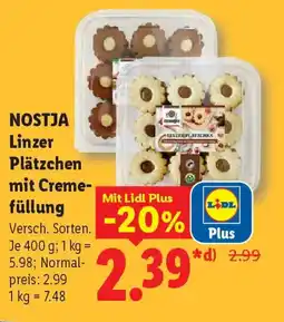 Lidl NOSTJA Linzer Plätzchen mit Cremefüllung Angebot
