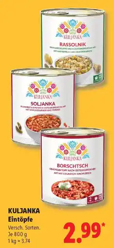 Lidl KULJANKA Eintöpfe Angebot