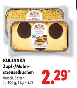 Lidl KULJANKA Zupf-/Mohnstreuselkuchen Angebot