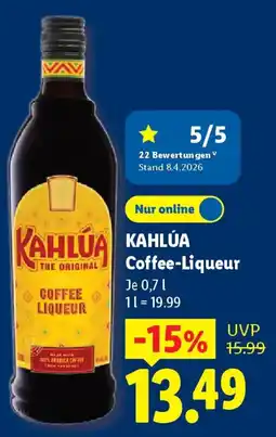 Lidl KAHLUA Coffee-Liqueur Angebot