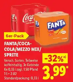 Lidl FANTA/COCA- COLA/MEZZO MIX/ SPRITE Angebot