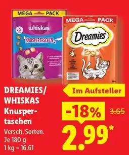 Lidl DREAMIES/ WHISKAS Knuspertaschen Angebot