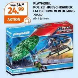 Müller PLAYMOBIL POLIZEI-HUBSCHRAUBER: FALLSCHIRM-VERFOLGUNG 70569 Angebot
