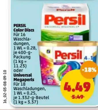 PENNY Persil Color Discs Oder Universal Megaperls Angebot