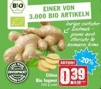 Hit China Bio Ingwer 100g Angebot