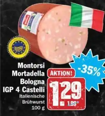 Hit Montorsi Mortadella Bologna IGP 4 Castelli 100g Angebot