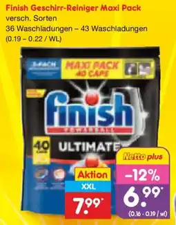 Netto Marken-Discount Finish Geschirr-Reiniger Maxi Pack Angebot