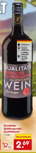 Netto Marken-Discount Dornfelder Spätburgunder Qualitätswein Angebot