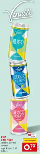 Netto Marken-Discount Vinetti Sekt oder Hugo Angebot