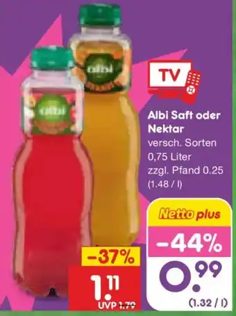 Netto Marken-Discount Albi Saft oder Nektar Angebot