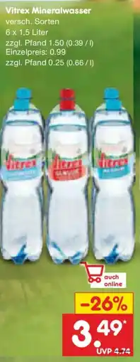 Netto Marken-Discount Vitrex Mineralwasser Angebot