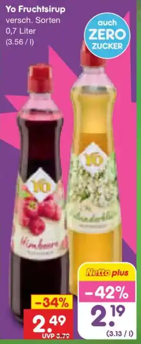 Netto Marken-Discount Yo Fruchtsirup Angebot