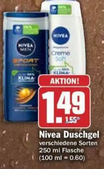 Hit Nivea Duschgel 250ml Angebot