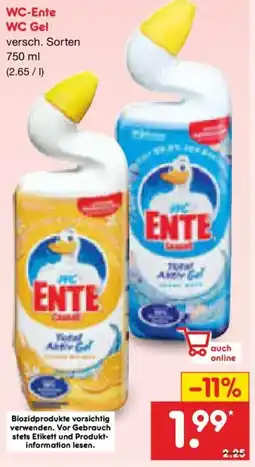 Netto Marken-Discount WC-Ente WC Gel Angebot