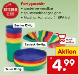 Netto Marken-Discount Kitchen club partygeschirr Angebot