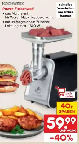 Netto Marken-Discount KOCHWERK Power-Fleischwolf Angebot