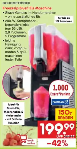 Netto Marken-Discount GOURMETmaxx FreezeUp Slush Eis Maschine Angebot