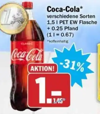 Hit Coca Cola 1,5L Angebot