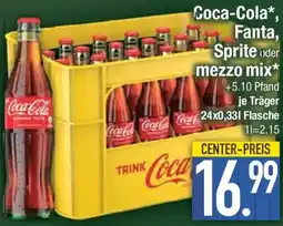 E-Center Coca-Cola, Fanta, Sprite oder mezzo mix Angebot