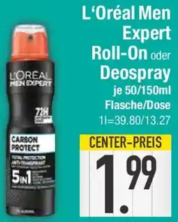 E-Center L'Oréal Men Expert Roll-On oder Deospray Angebot