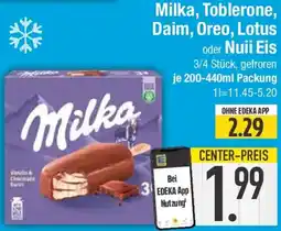 E-Center Milka, Toblerone, Daim, Oreo, Lotus oder Nuii Eis Angebot