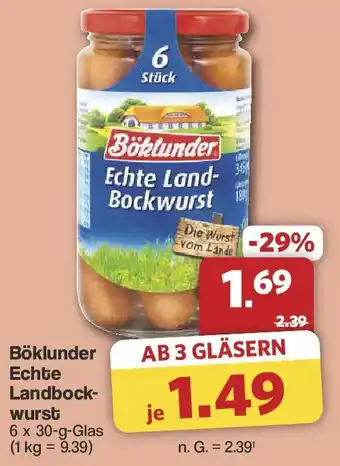 Famila Nord West Böklunder Echte Landbockwurst Angebot