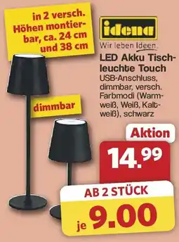 Famila Nord West idena LED Akku Tischleuchte Touch Angebot