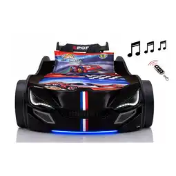 Netto Marken-Discount Autobett Kinder 90x200 Jungen LED Leuchte Unterbodenbeleuchtung Sound Fernbedienung Angebot