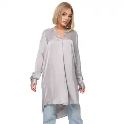Netto Marken-Discount PM SELECTED Damen Elegante Satin Light Oversize Business Long Bluse in Einheitsgröße PM07 Angebot
