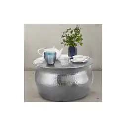 Netto Marken-Discount KADIMA DESIGN Couchtisch ENNS: Orientalisch, Hammerschlagstrukturen, Aluminium, handgefertigt Angebot