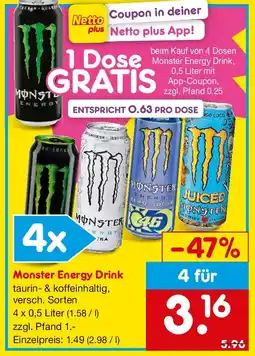 Netto Getränke Discount Monster Energy Drink Angebot