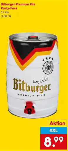 Netto Getränke Discount Bitburger Premium Pils Party-Fass Angebot