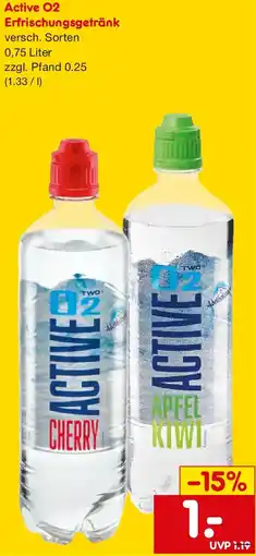 Netto Getränke Discount Active O2 Erfrischungsgetränk Angebot