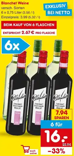 Netto Getränke Discount Blanchet Weine Angebot