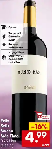Netto Getränke Discount Felix Solis Mucho Más Tinto Angebot