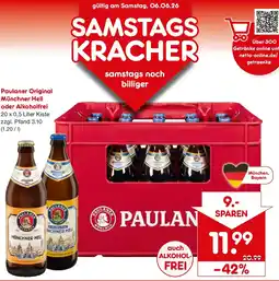 Netto Getränke Discount Paulaner Original Münchner Hell oder Alkoholfrei Angebot