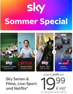Sky Sky Serien & Filme, Live-Sport und Netflix Angebot