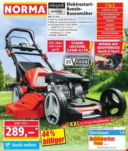 Norma Scheppach Elektrostart Benzin Rasenmäher Angebot