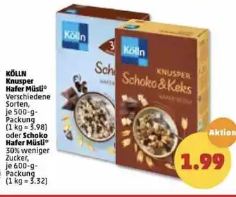 PENNY Kölln Knusper Hafer Müsli 500g oder Schoko Hafer Müsli 600g Angebot