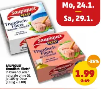 PENNY Saupiquet Thunfisch Filets 185g dose Angebot