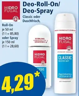 Norma HIDRO FUGAL Deo-Roll-On/ Deo-Spray Angebot