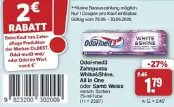 Famila Nord West Odol-med3 Zahnpasta White&Shine, All in One oder Samt Weiss Angebot