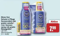 Famila Nord West Nivea Sun Schutz & Pflege Sonnenmilch mit gratis Labello oder Sonnenspray mit gratis Reisegröße Angebot
