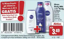 Famila Nord West Nivea Body Milk oder Body Lotion Angebot