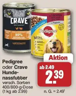 Famila Nord West Pedigree oder Crave Hundenassfutter Angebot