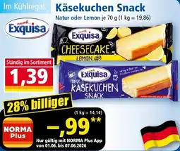 Norma Exquisa Käsekuchen Snack Angebot