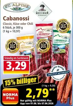 Norma ST. ALPINE Cabanossi Angebot