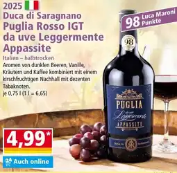 Norma 2025 Duca di Saragnano Puglia Rosso IGT da uve Leggermente Appassite Angebot