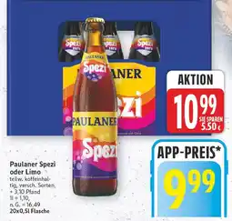 E-Center Paulaner spezi oder limo Angebot